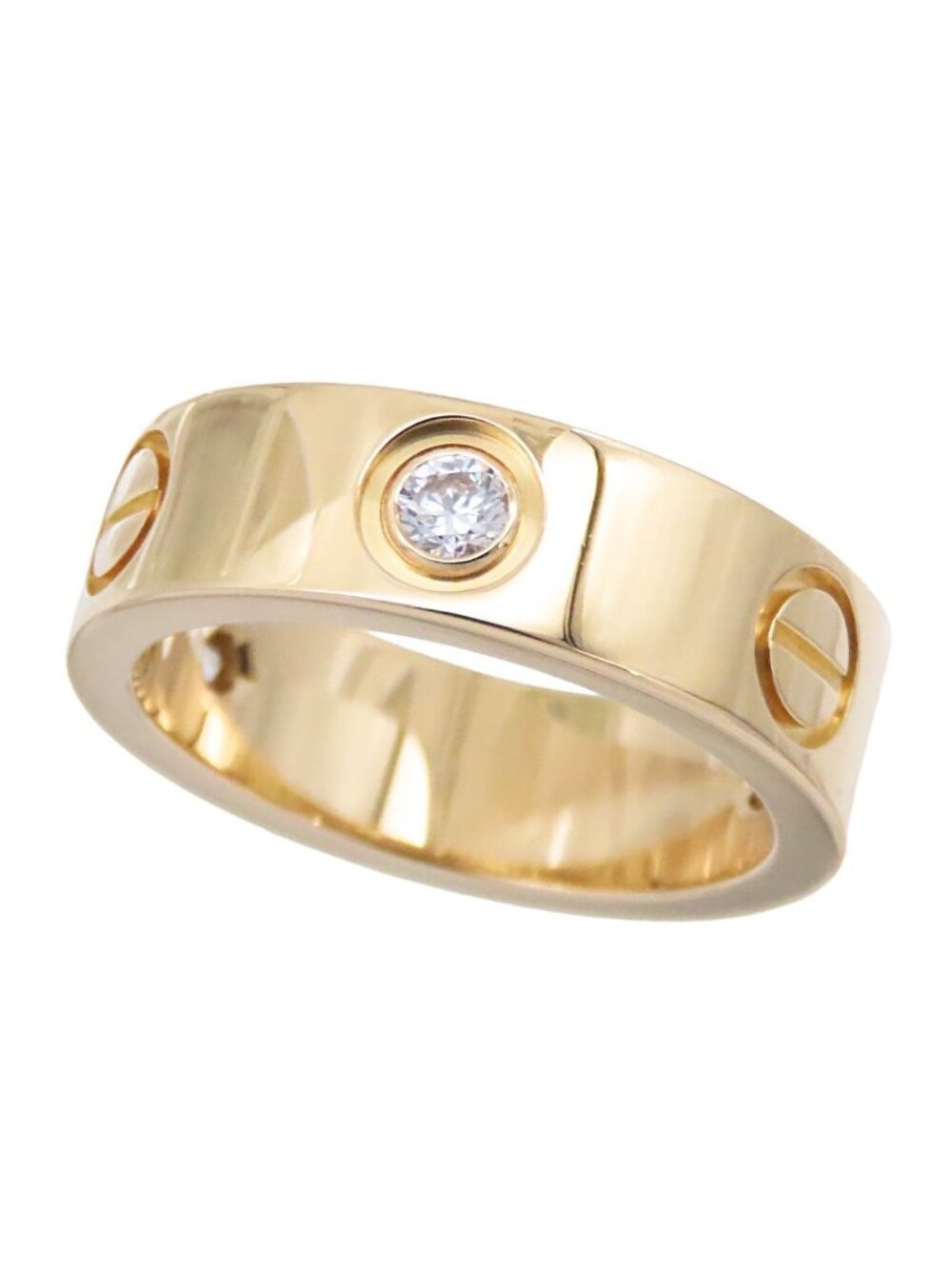 Cartier Love Yellow Gold 18k Diamond Classic Model Half 48 Ring
